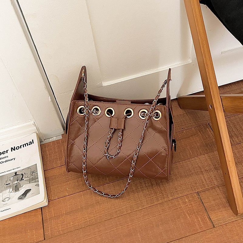 Quilted Chain Handle Handbag