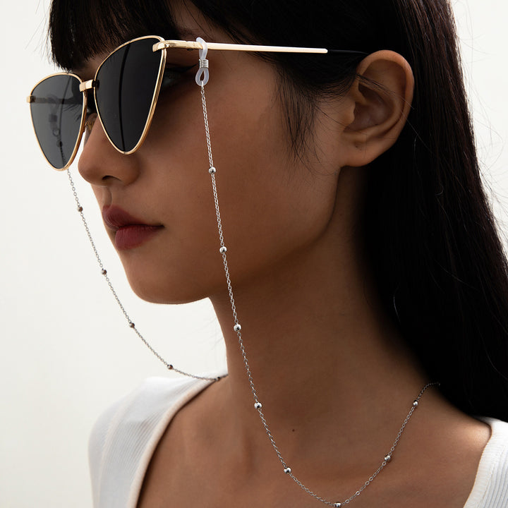 Stylish Glasses Strap Made of Stainless Steel with Bead-Shaped Design Elements Kalsten