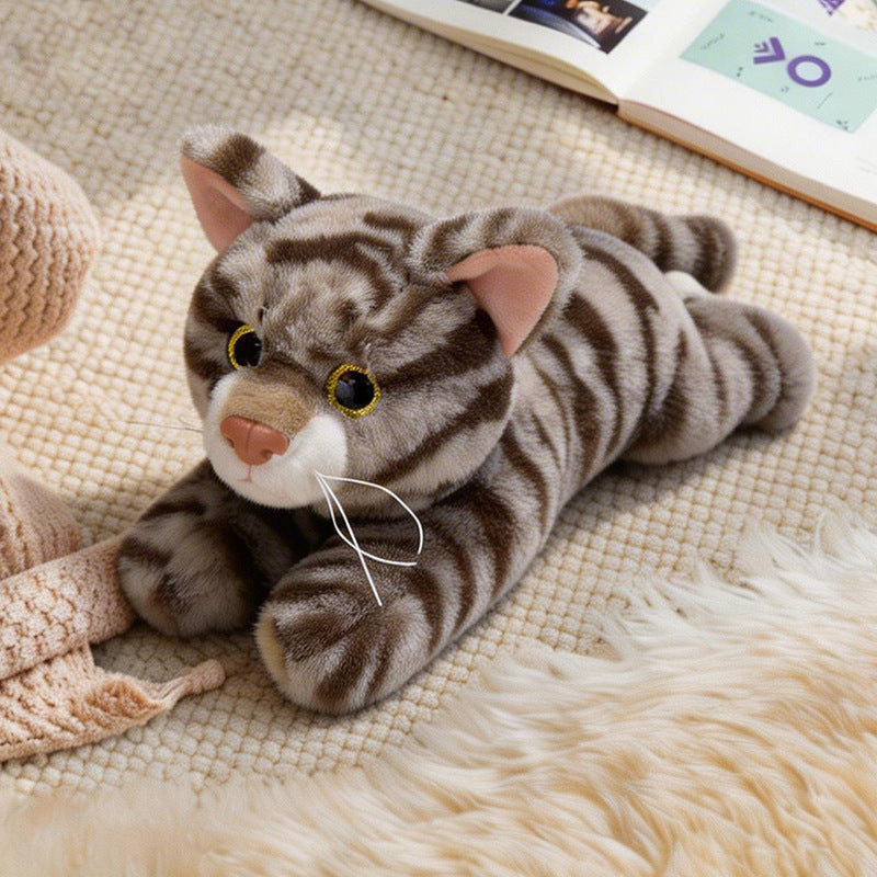 Lifelike Stretching Cat Plush Floor Cuddle Pillow Kalsten