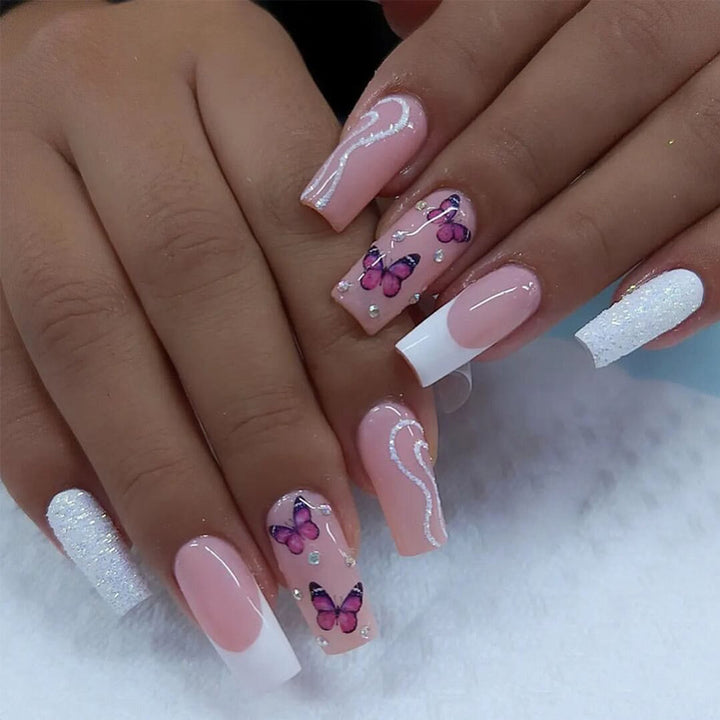 Glamorous Glittery Stiletto Press-On Nails Kalsten
