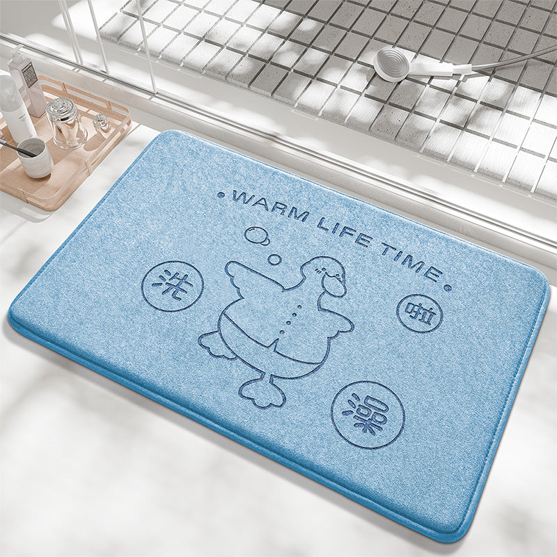 Playful Bunny Design Bath Mat Kalsten
