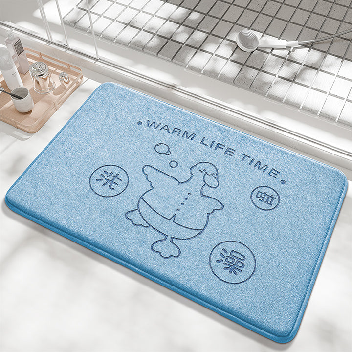 Playful Bunny Design Bath Mat Kalsten