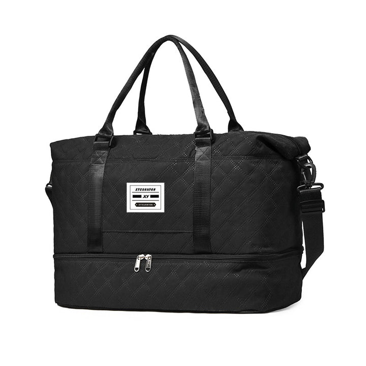 Multi-Pocket Quilted Travel Duffel Bag