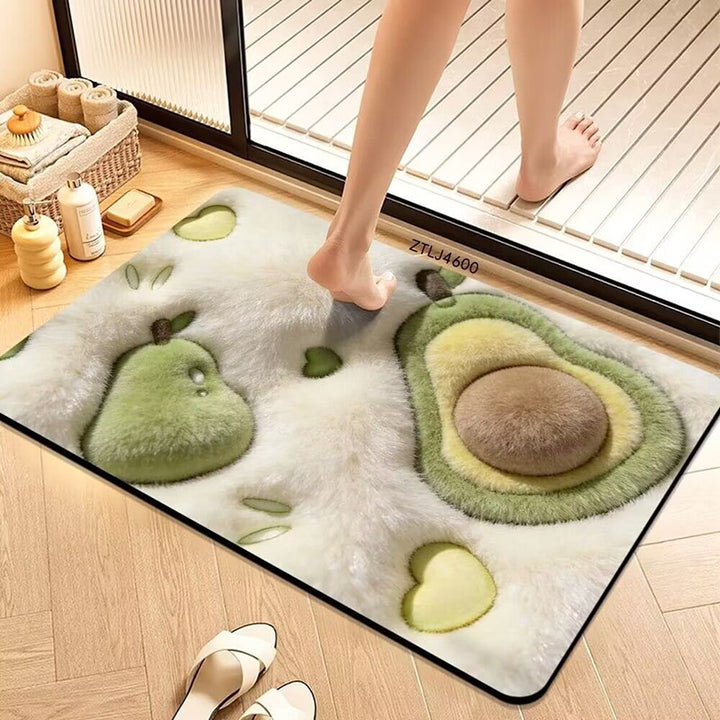 Plush Avocado-Themed Bath Mat Kalsten
