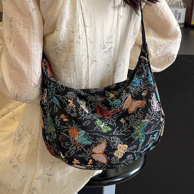 Decorative Floral Patterned Sling Bag