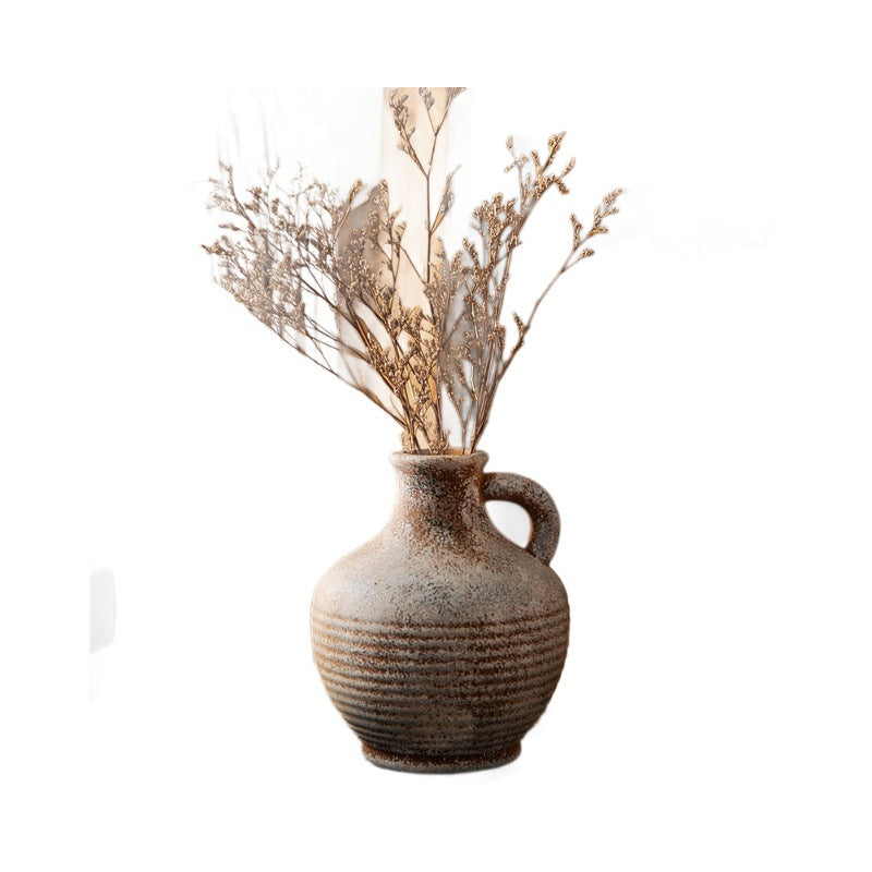 Rustic ceramic vase with handles Kalsten