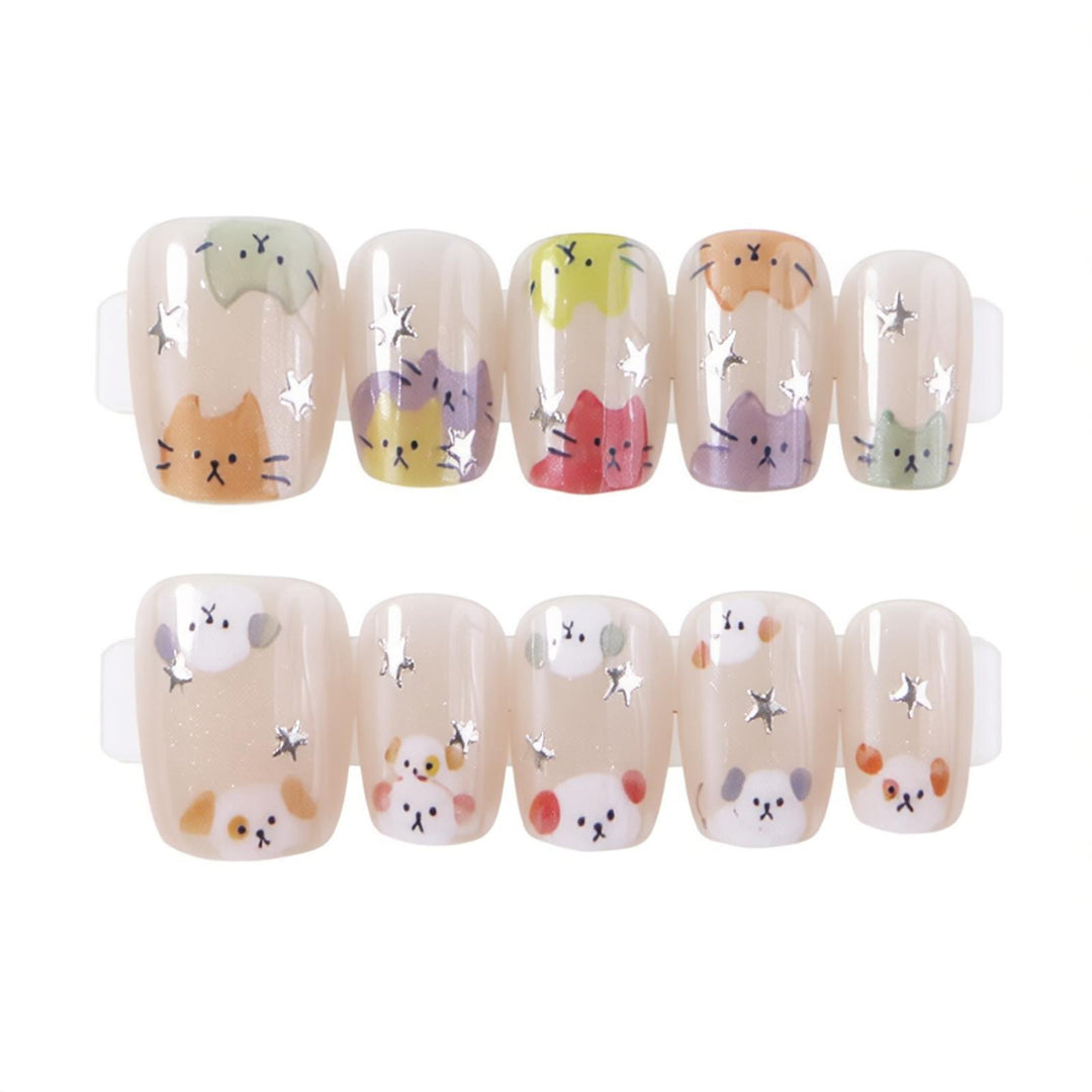 Whimsical Cat-Themed Press-On Nail Set Kalsten