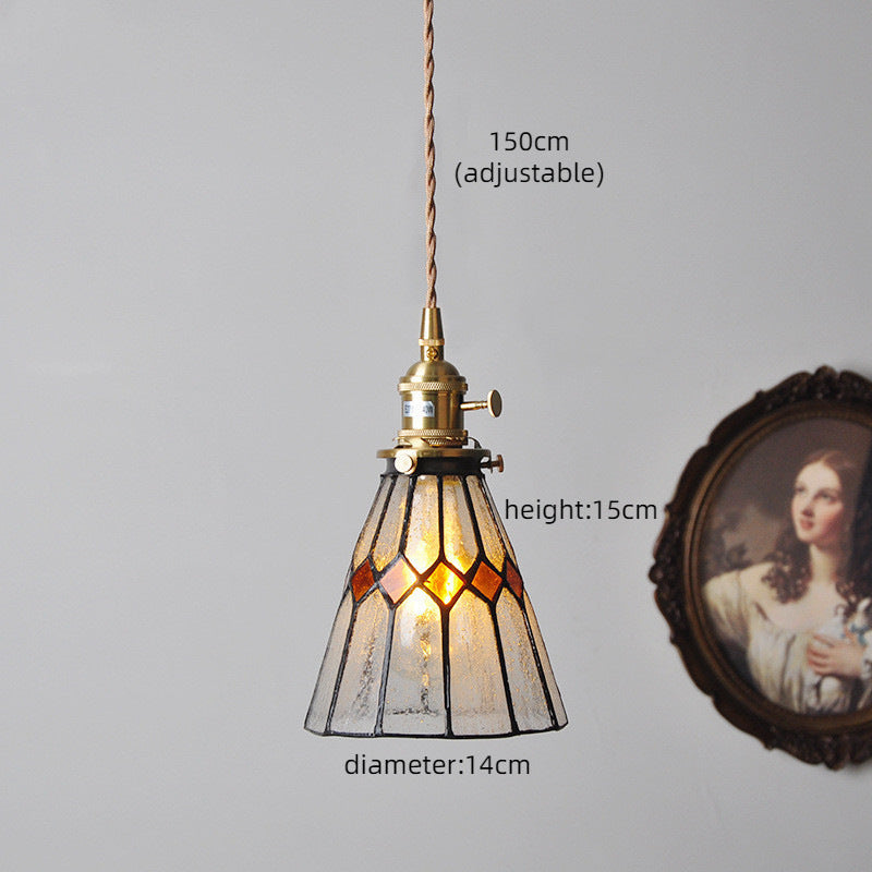 Adjustable Vintage Glass Pendant Light