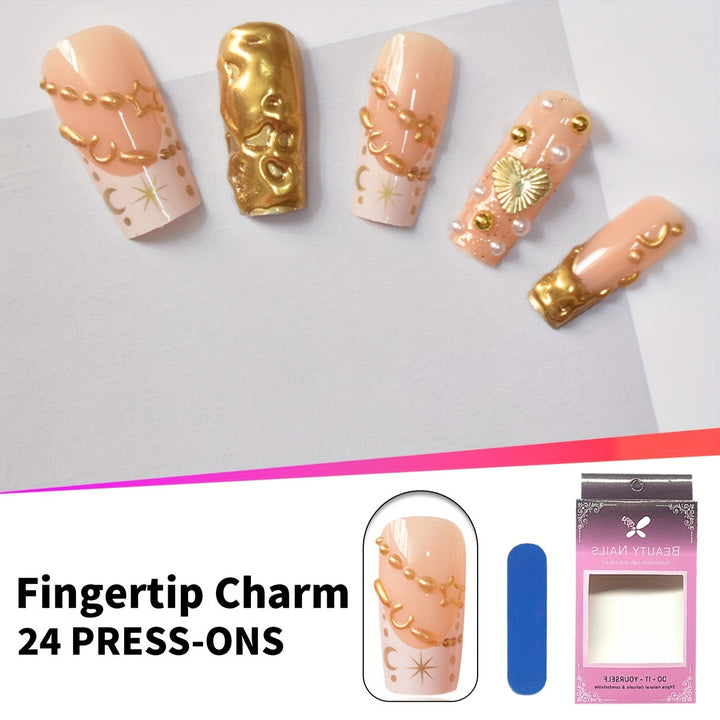 Ornate Gold Decorative Nail Art Kalsten