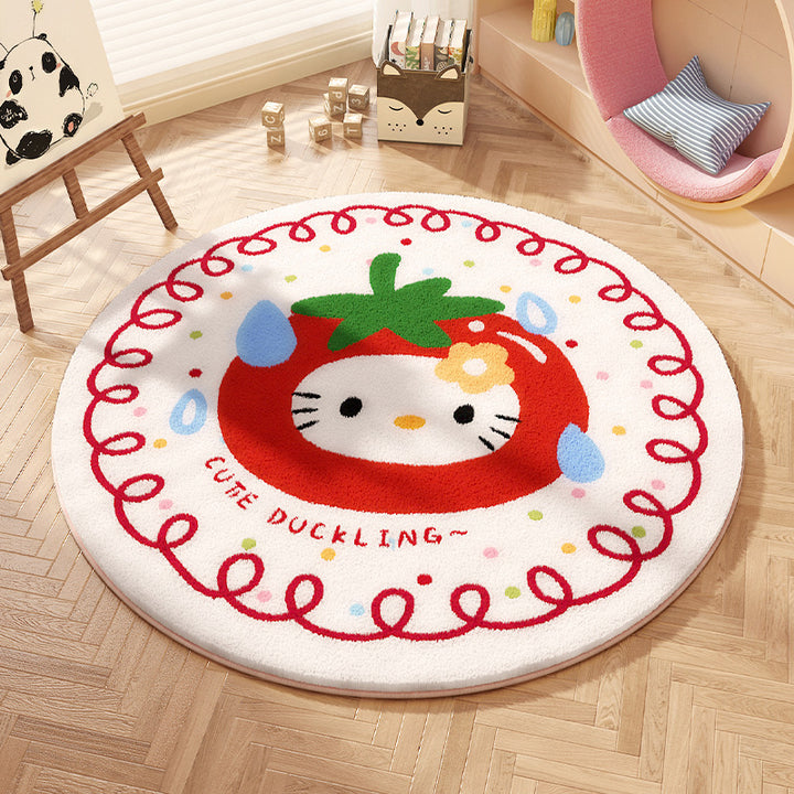Playful Bow-Patterned Round Area Rug