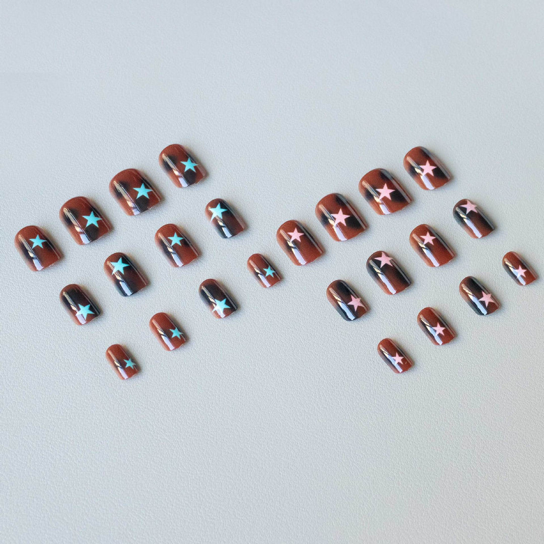 Artistic Star Motif Nail Art