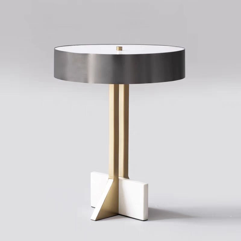 Modern Round Side Table with Marble Base