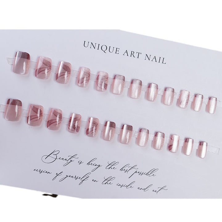 Elegant Press-On Nail Set with Artistic Swirl Design