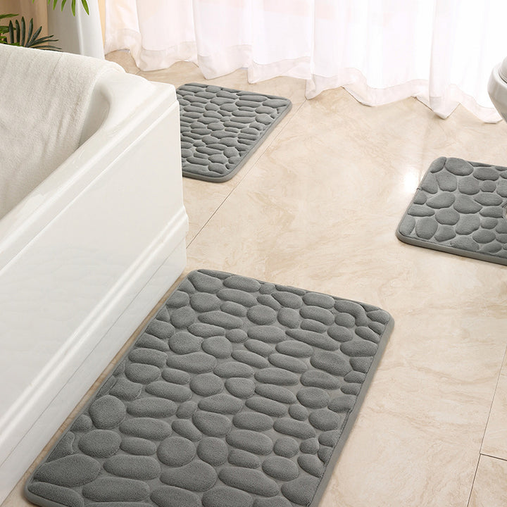 Soft Touch Stone Pattern Bathroom Rug Set Kalsten