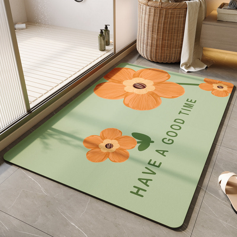 Floral-Themed Soft Bathroom Mat Kalsten