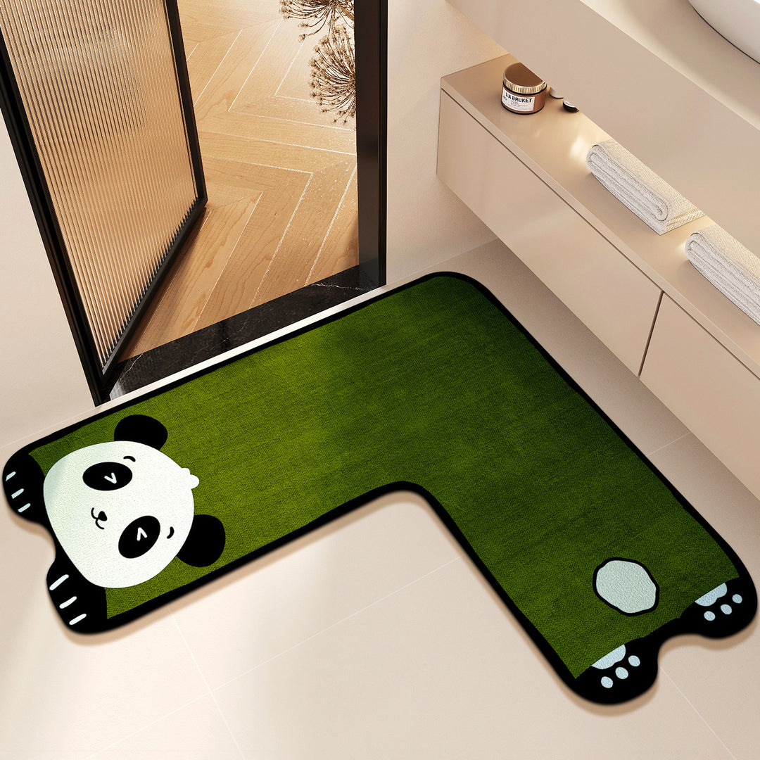 Cartoon-Themed Pet Design Bath Mat