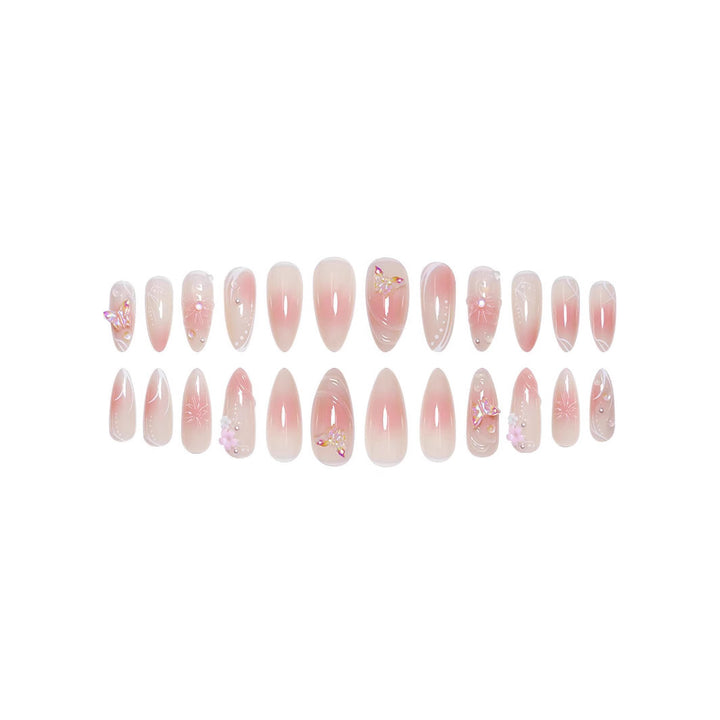 Floral 3D Acrylic Nail Extensions Kalsten