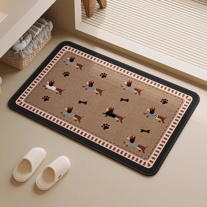 Decorative Bath Rug with Whimsical Dog Design