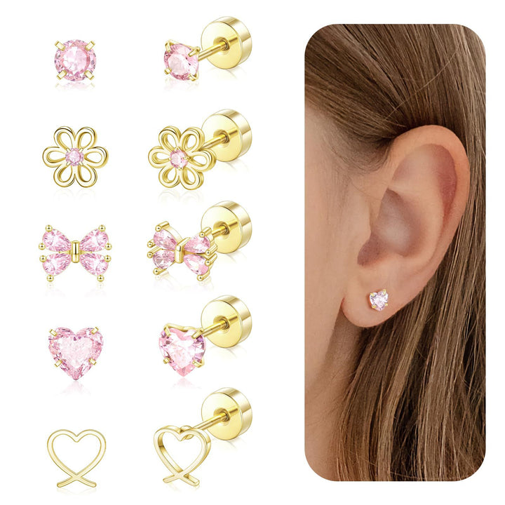 Gemstone Stud Earring Set Kalsten