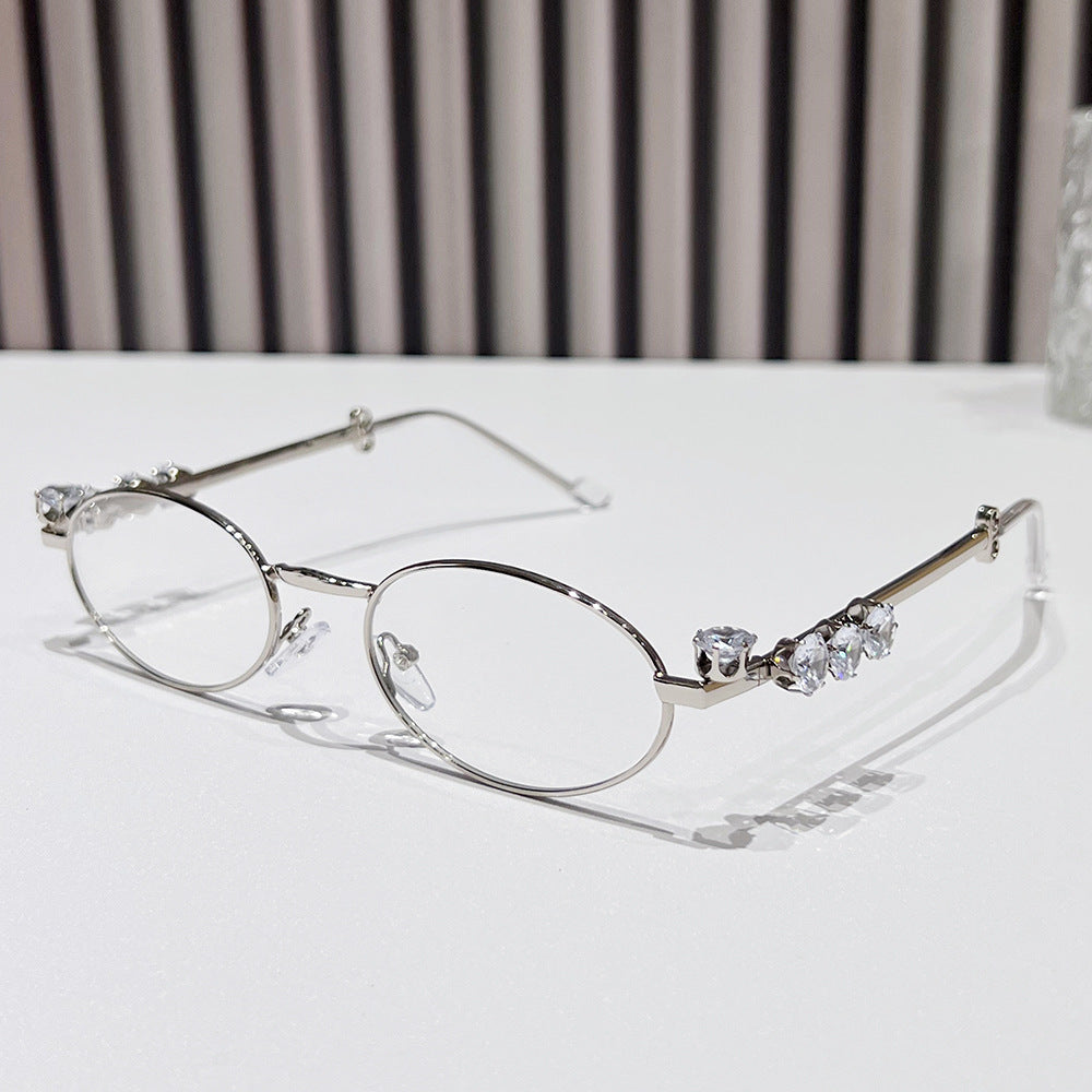 Fashion-Forward Oval Sunglasses with Crystal Accents Kalsten