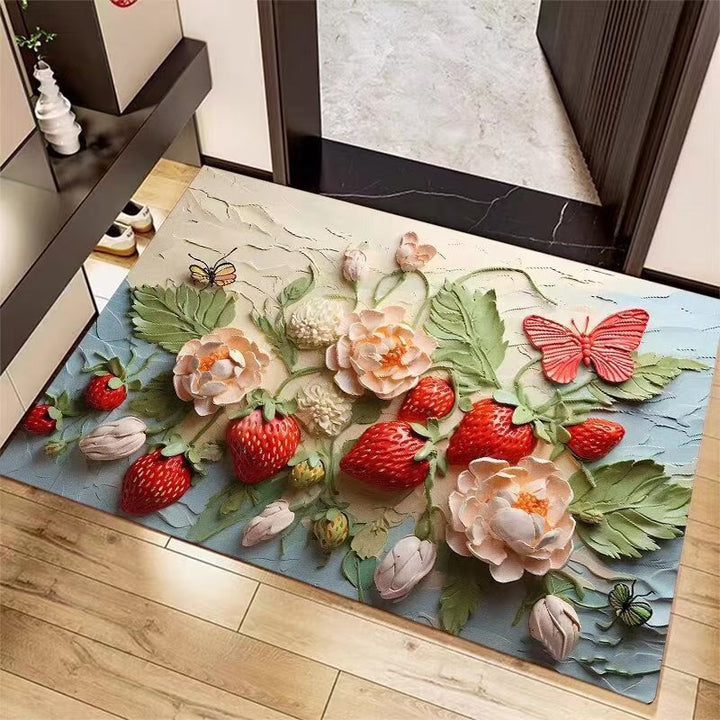 Elegant Floral Pattern Area Mat