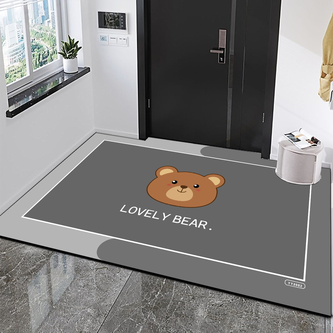 Cute Bear-Themed Floor Mat