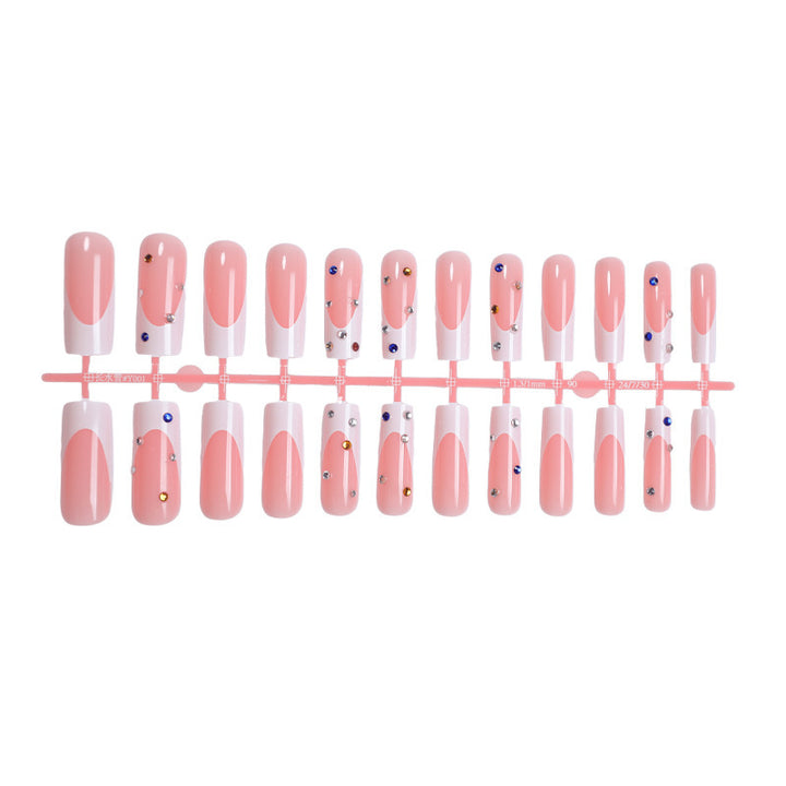 Glamorous Press-On Nail Art Set with Decorative Gems