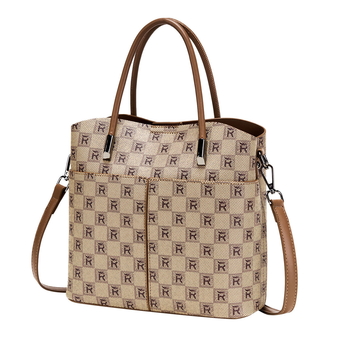 Designer Checkered Tote Handbag