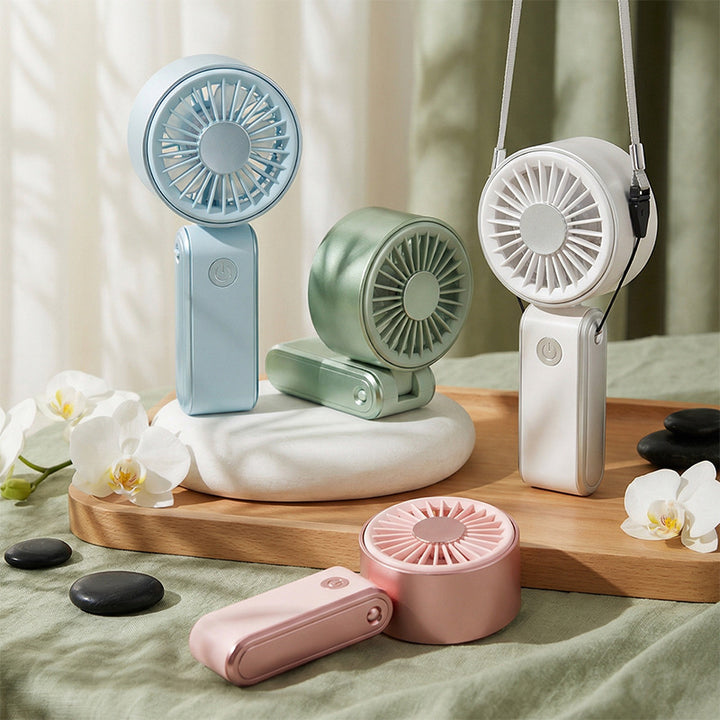 Cooling portable handheld bear-ear mini fan with adjustable tilt USB rechargeable desktop stand Kalsten