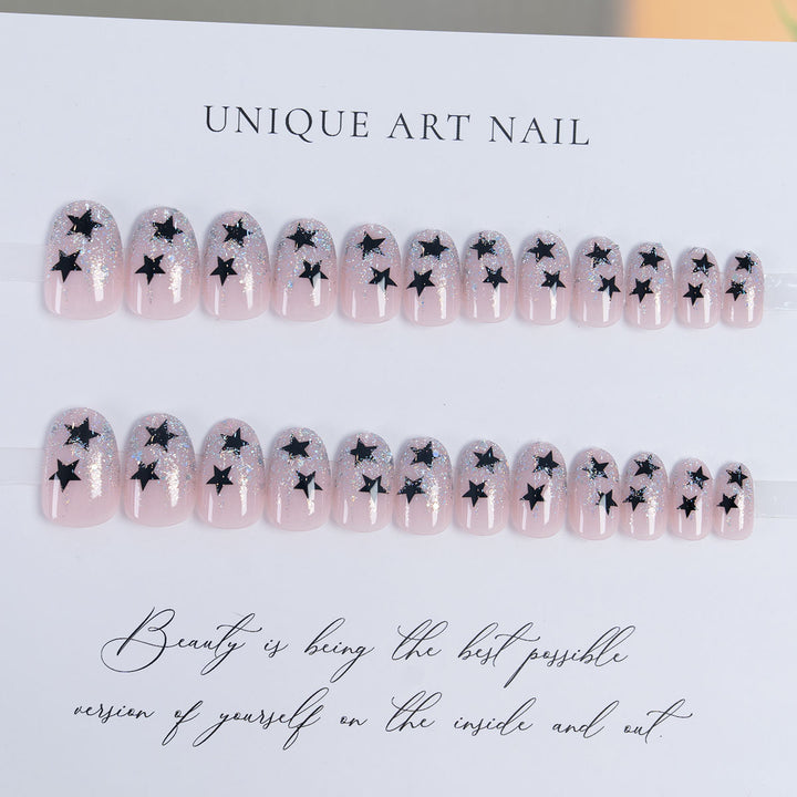 Star-Embellished Long-Stiletto Press-On Nails