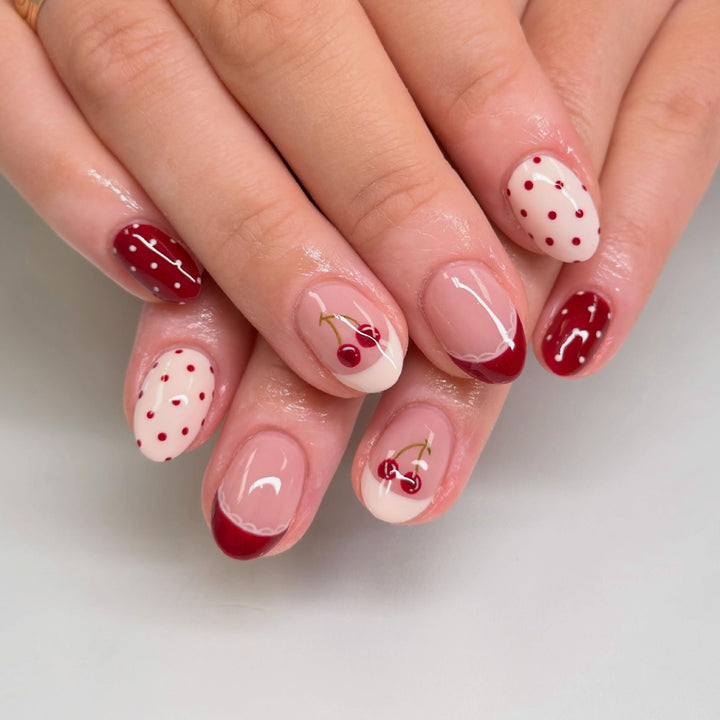 Cherry-Themed Nail Art Enhancements Kalsten