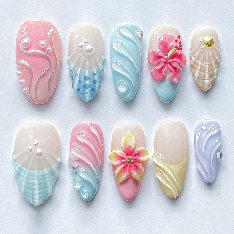 Art nail set with floral and glamorous designs Kalsten