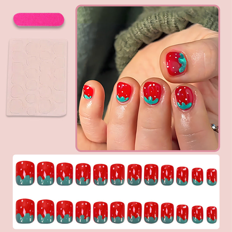 Nail art set with cheerful strawberry designs Kalsten