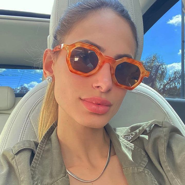 Women's octagonal sunglasses with stylish pattern and UV protection Kalsten