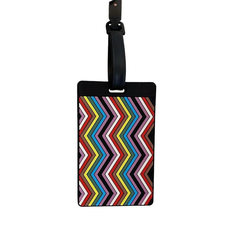 Vibrant Chevron Pattern Luggage Tag Kalsten