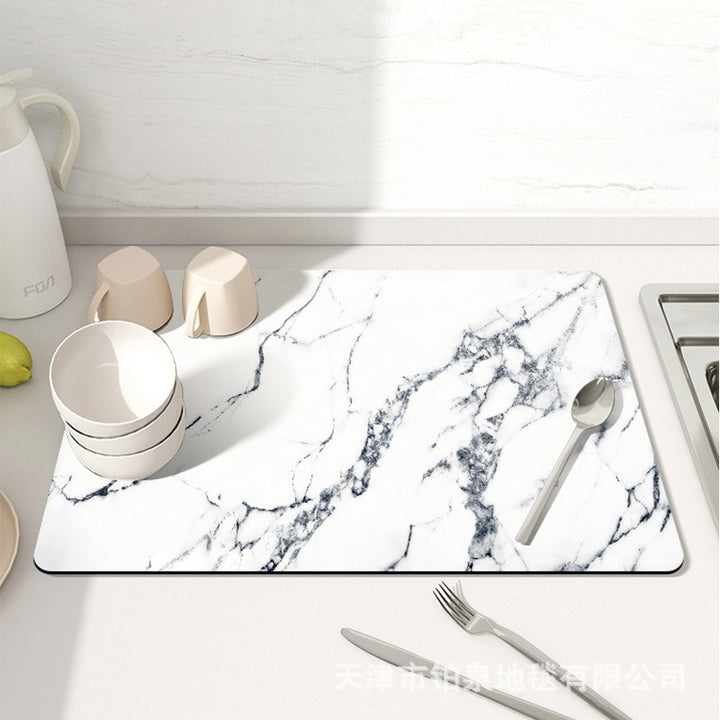 Stylish Marble-Effect Kitchen Mat Kalsten