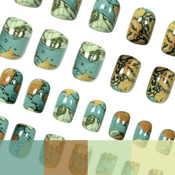 Artistic Map-Inspired Nail Art Kalsten