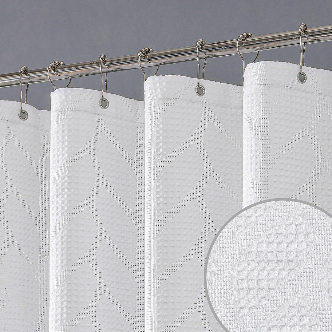 Textured Leaf Pattern Shower Curtain Kalsten
