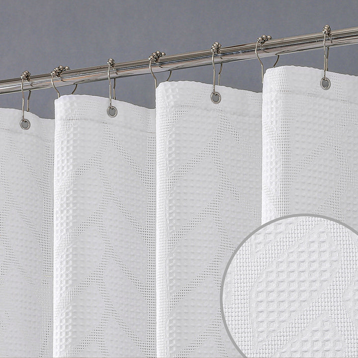 Textured Leaf Pattern Shower Curtain Kalsten