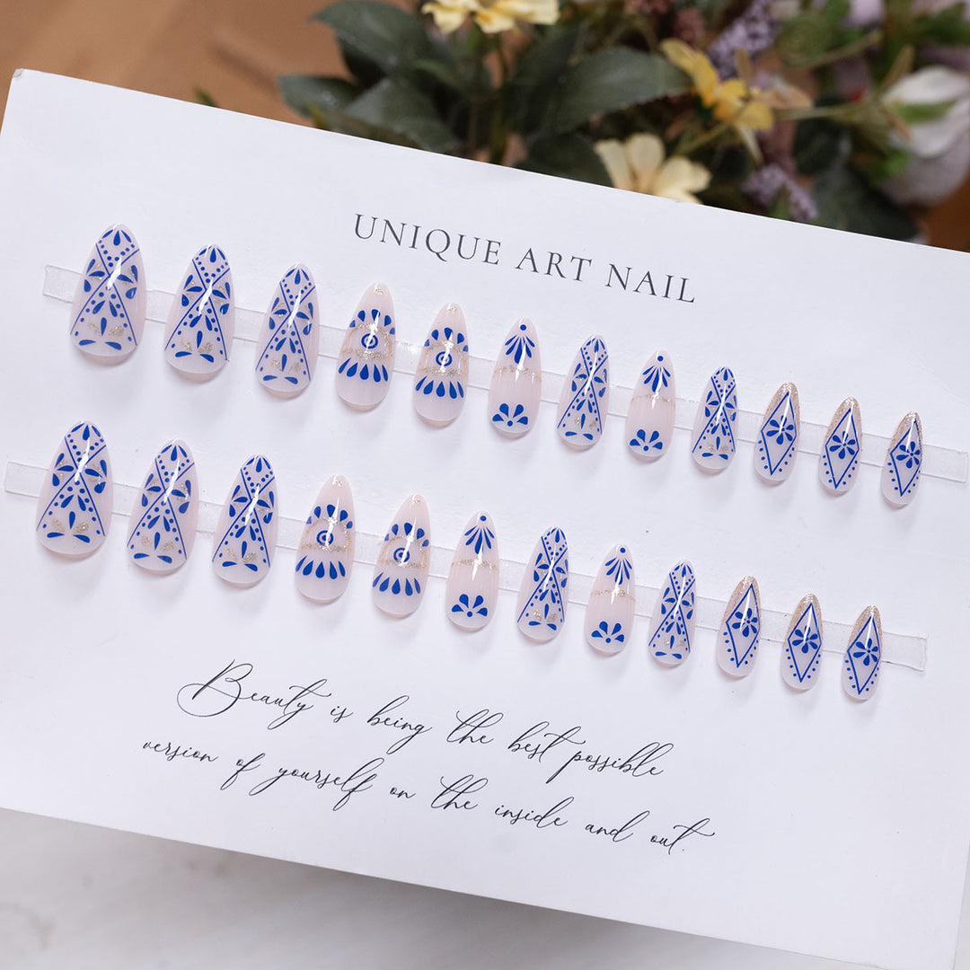 Artistic Floral Stiletto Press-On Nails  1791110621