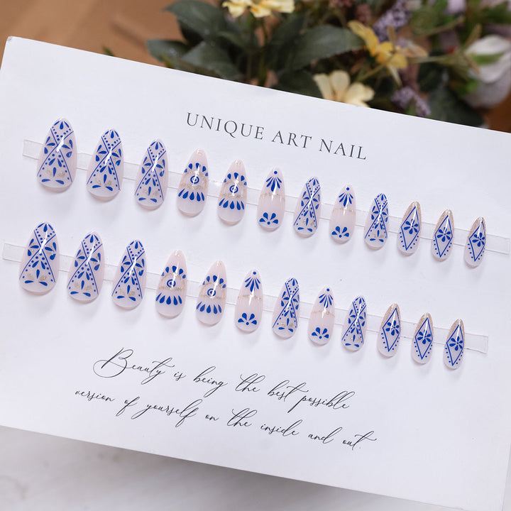 Artistic Floral Stiletto Press-On Nails  1791110621