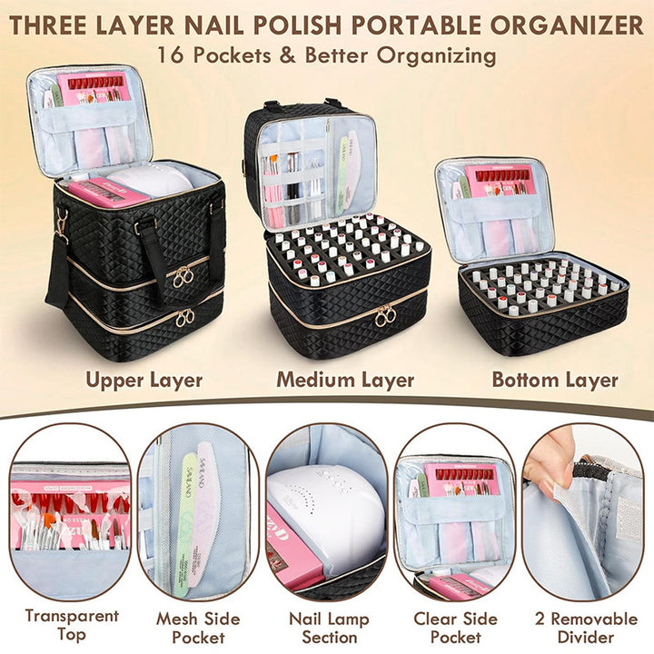 Cosmetic storage bag with multiple compartments Kalsten