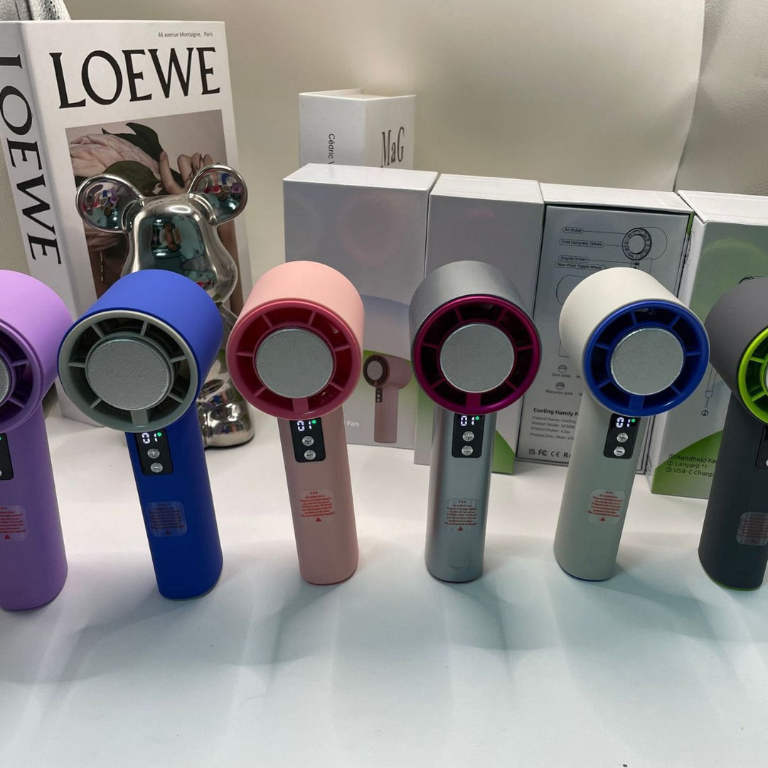 Women's Portable Turbo Hand Fan with Digital Control Kalsten