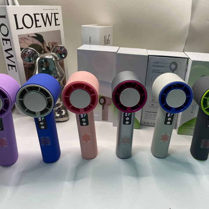 Women's Portable Turbo Hand Fan with Digital Control Kalsten