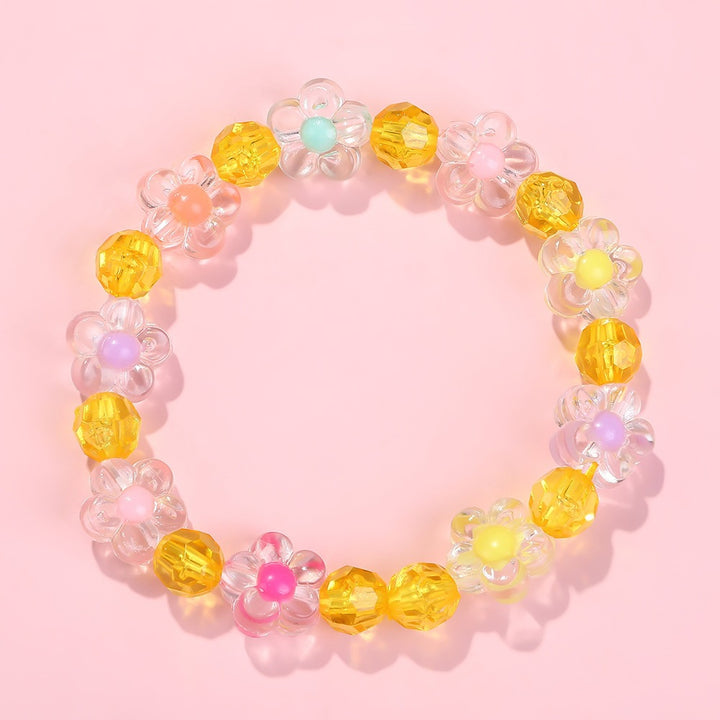Friendship bracelet with colorful flower motifs Kalsten