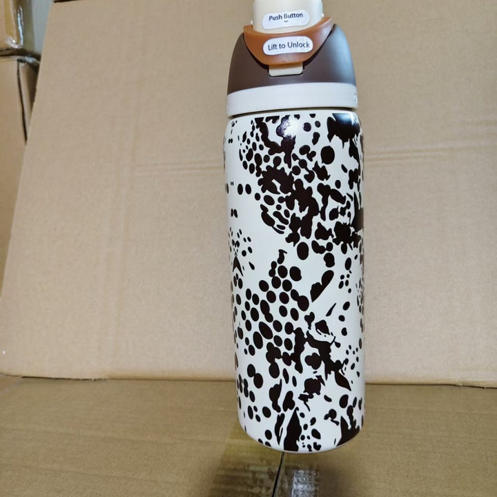 Insulated Stainless Steel Vacuum Water Bottle With One-Touch Flip Lid And Leakproof Safety Lock