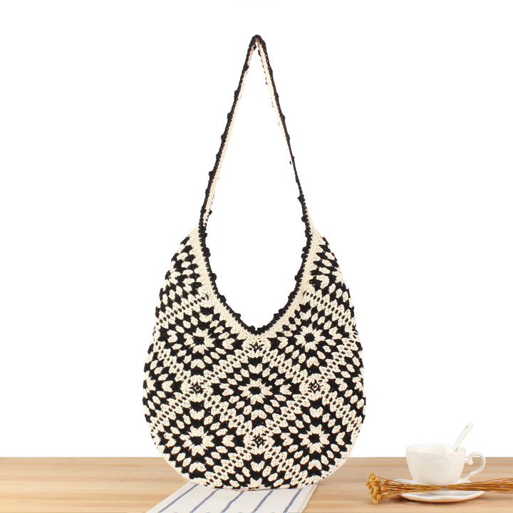 Handmade Macrame Shoulder Bag with Floral Patterns Kalsten