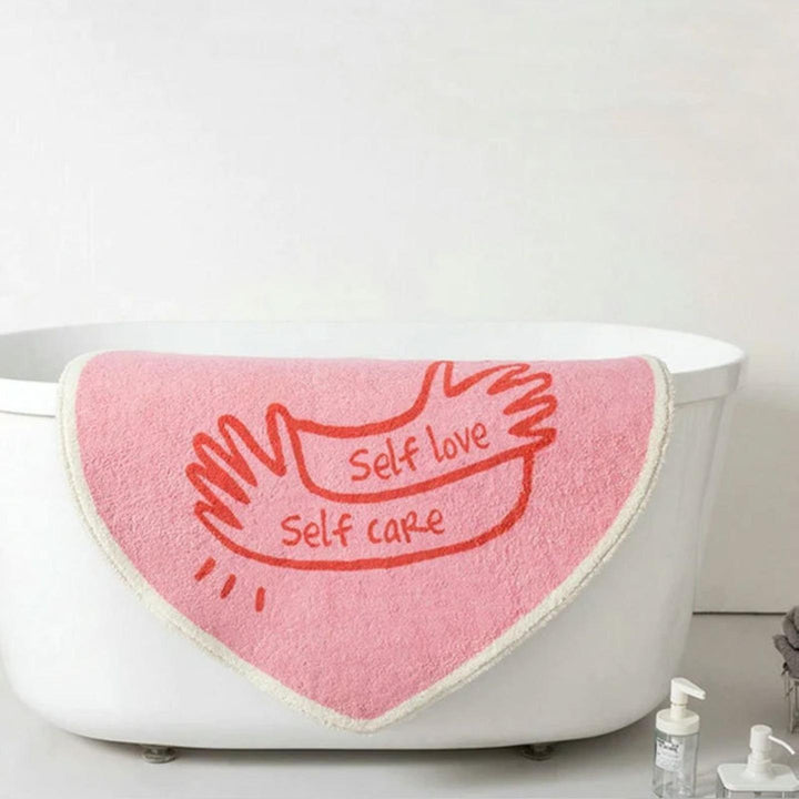 Heart-Shaped Plush Bath Mat