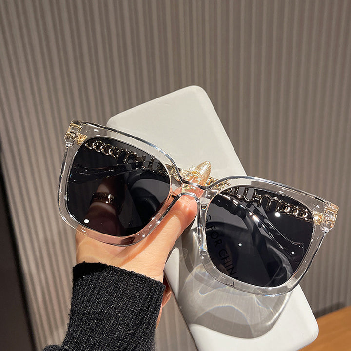 Ladies trendy square sunglasses with elegant frame and stylish gold accent Kalsten