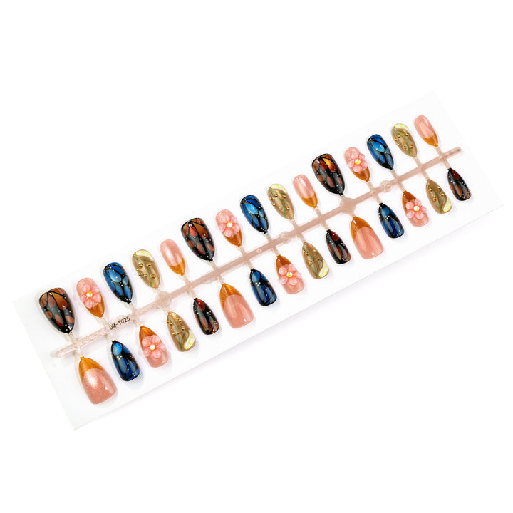 Artistic Floral-Design Press-On Nail Set